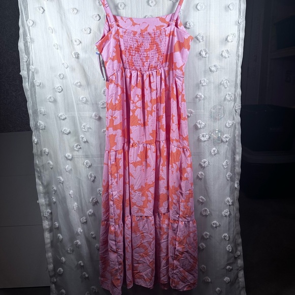 NWT Social Standard Floral Smocked Back Midi Dress Size Large - Picture 11 of 12